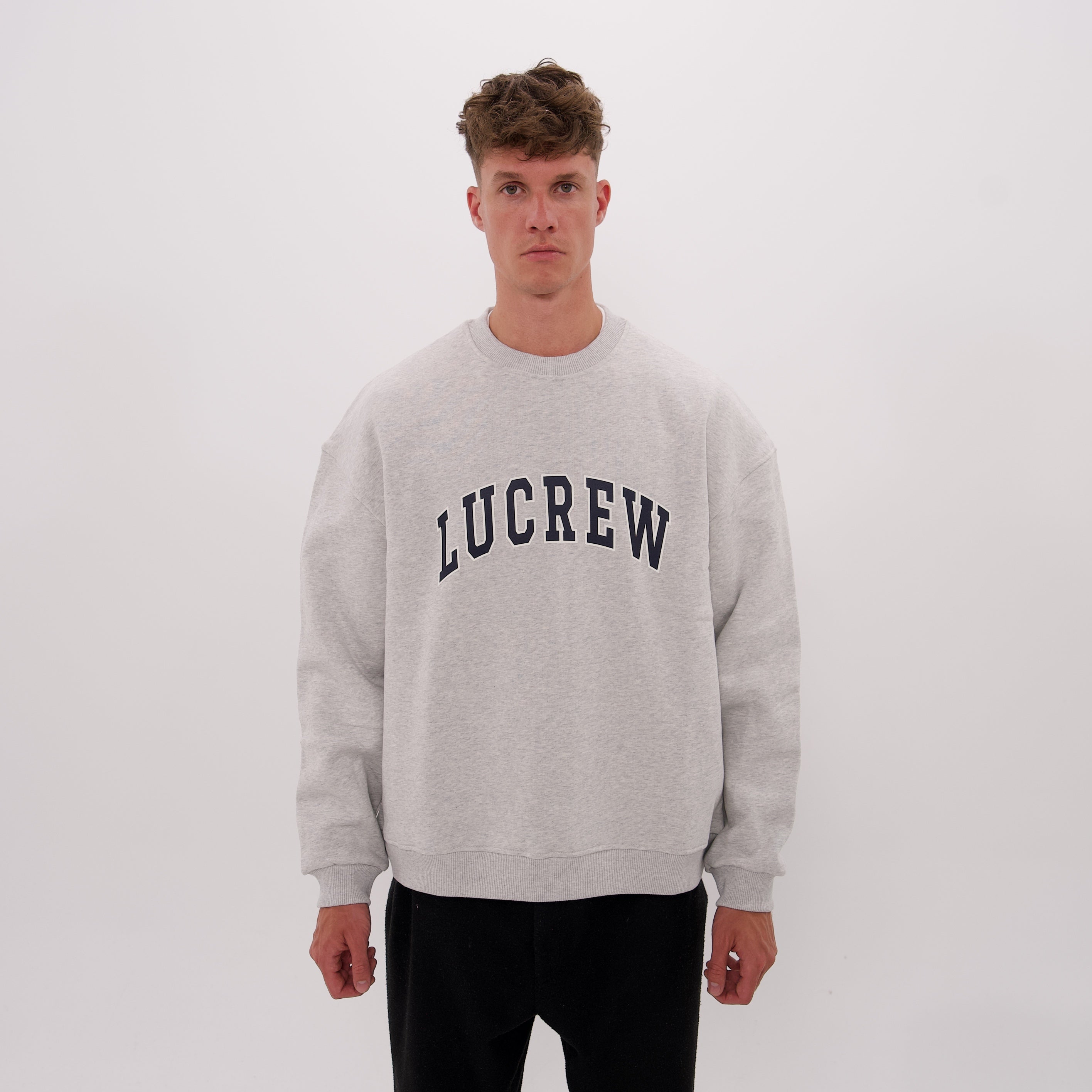 LUCREW College Sweatshirt grau melange