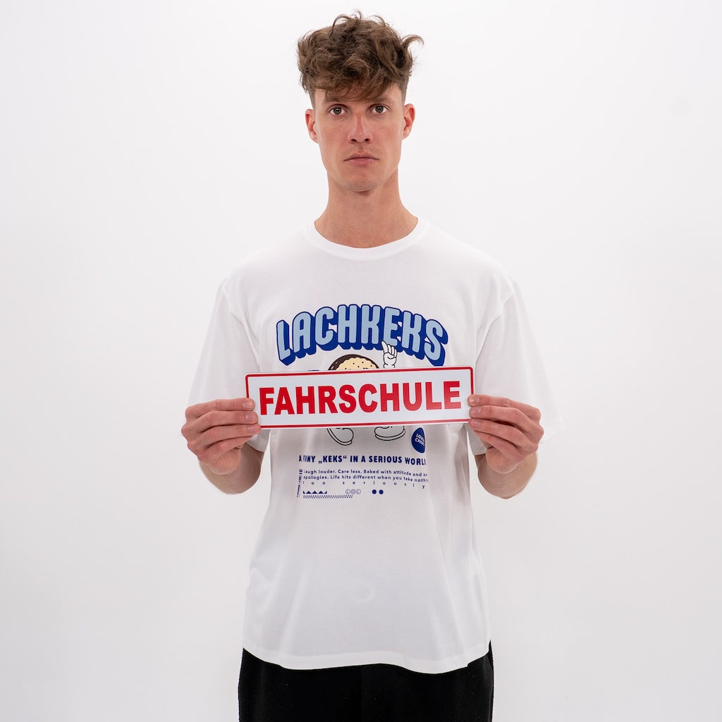 LUCREW Lachkeks Shirt weiß