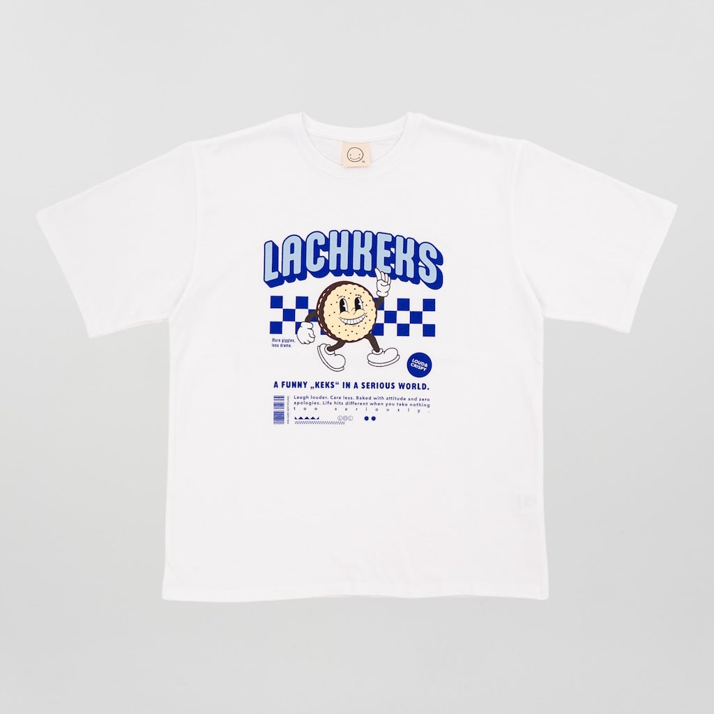LUCREW Lachkeks Shirt weiß