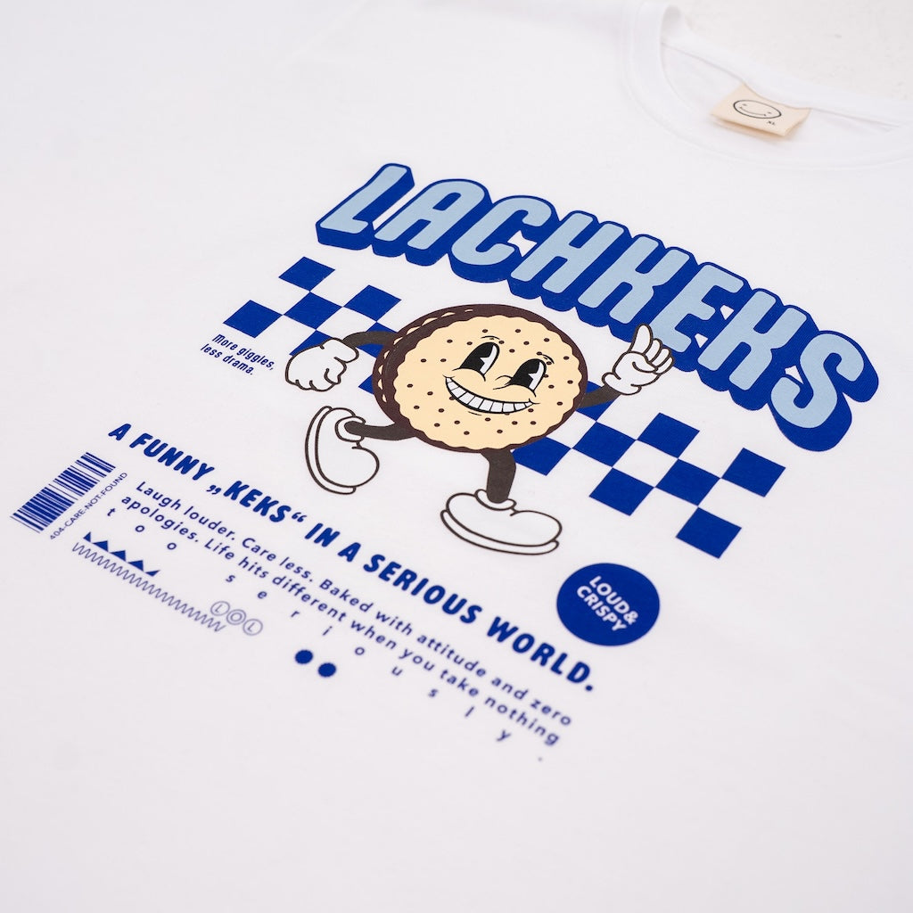 LUCREW Lachkeks Shirt weiß