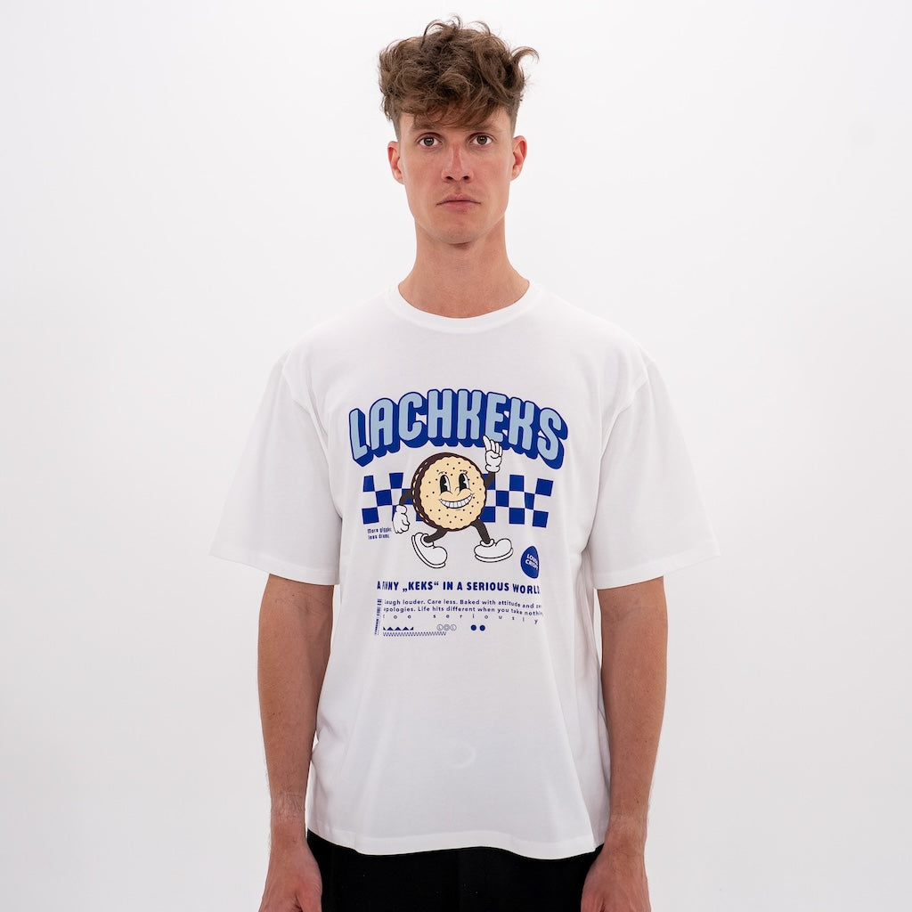 LUCREW Lachkeks Shirt weiß
