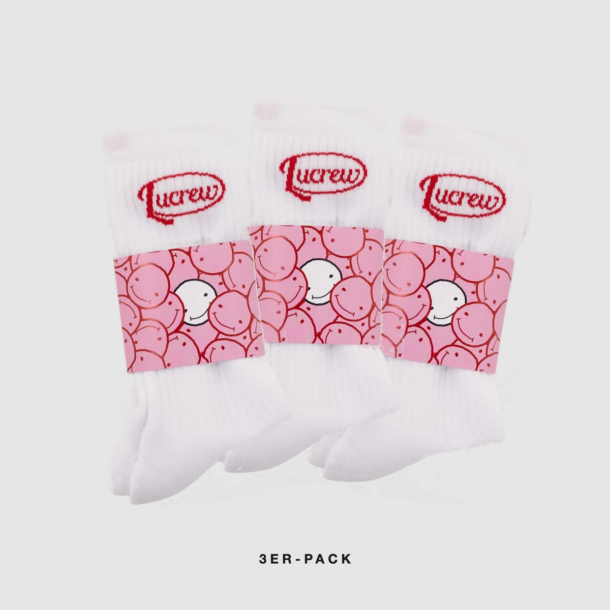 LUCREW Ellipse rot Socken 3er Pack