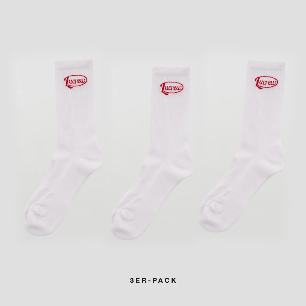 LUCREW Ellipse rot Socken 3er Pack