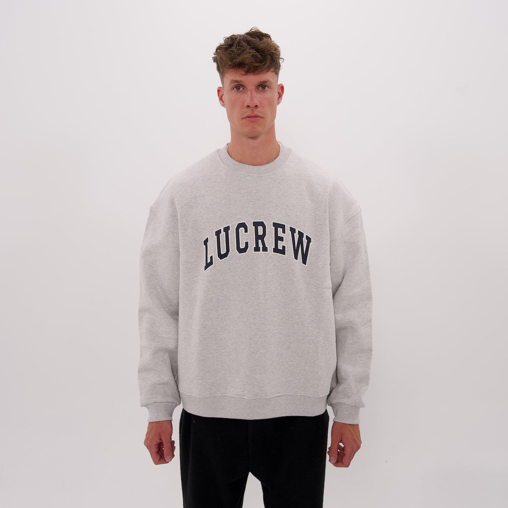 LUCREW College Sweatshirt grau melange