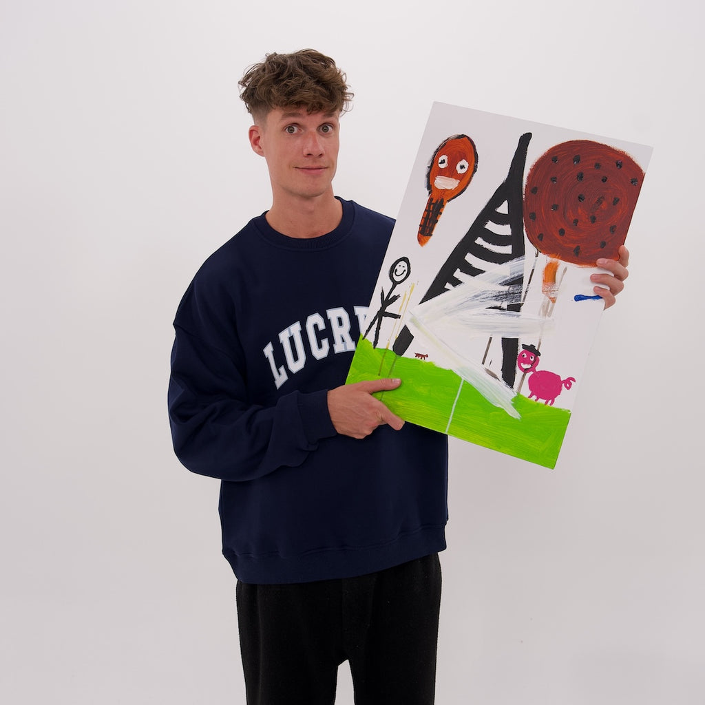 LUCREW College Sweatshirt dunkelblau