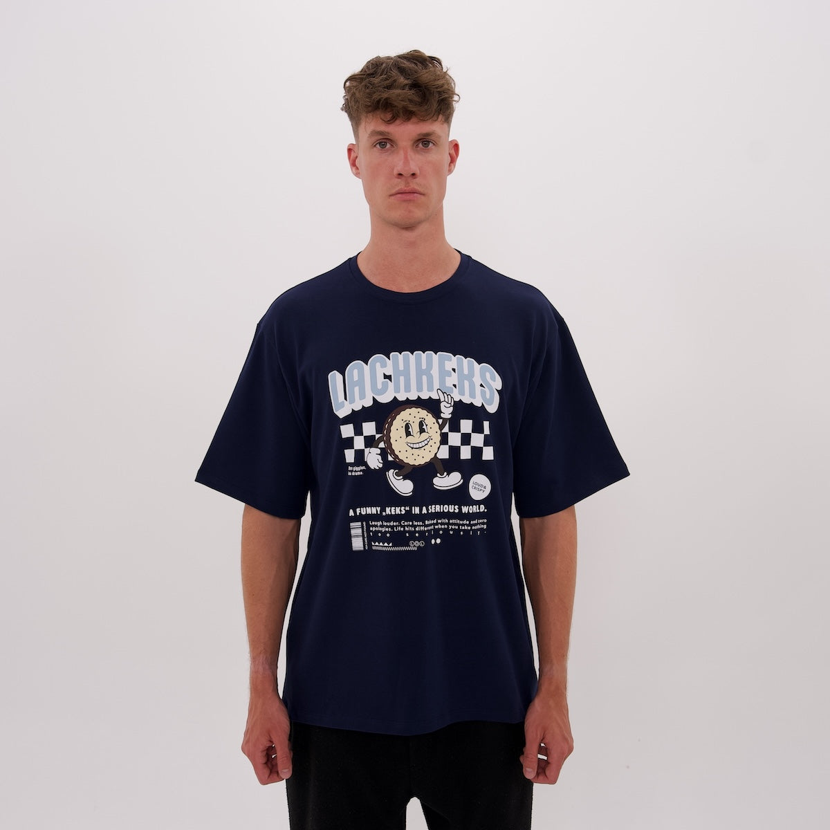 LUCREW Lachkeks Shirt dunkelblau
