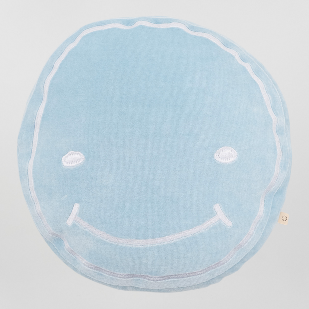Smileyface Kissen hellblau
