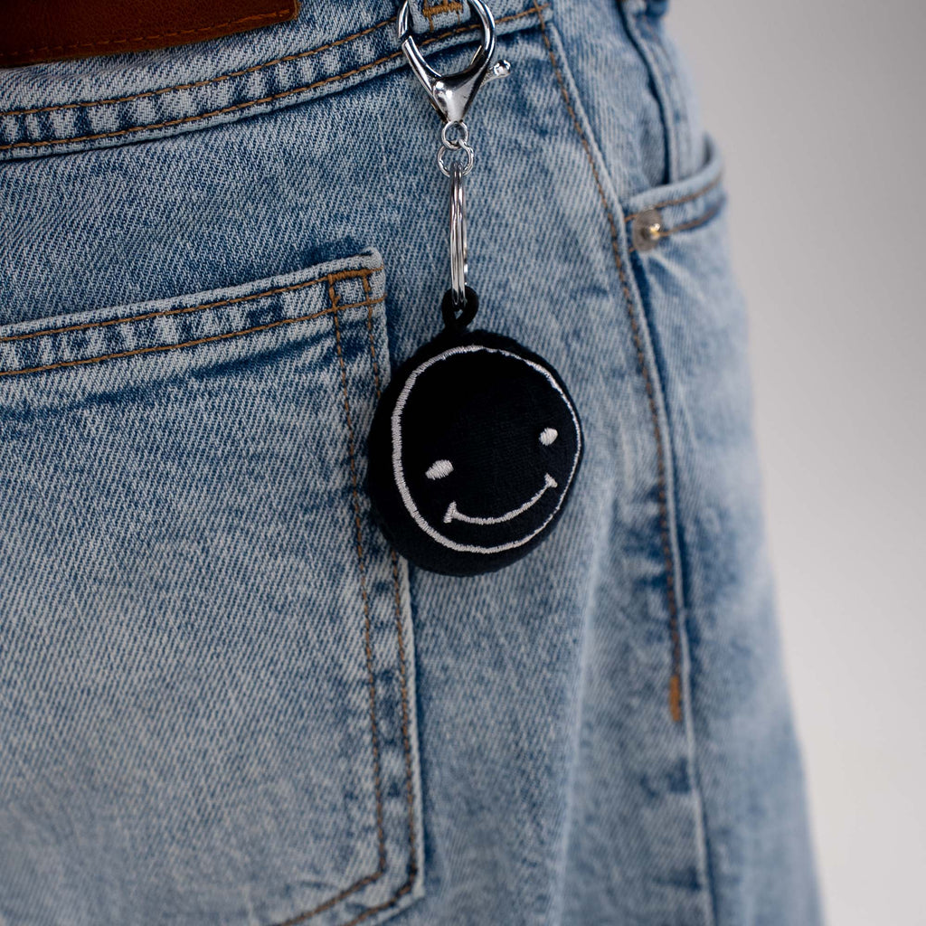 Smileyface Schlüsselanhänger schwarz