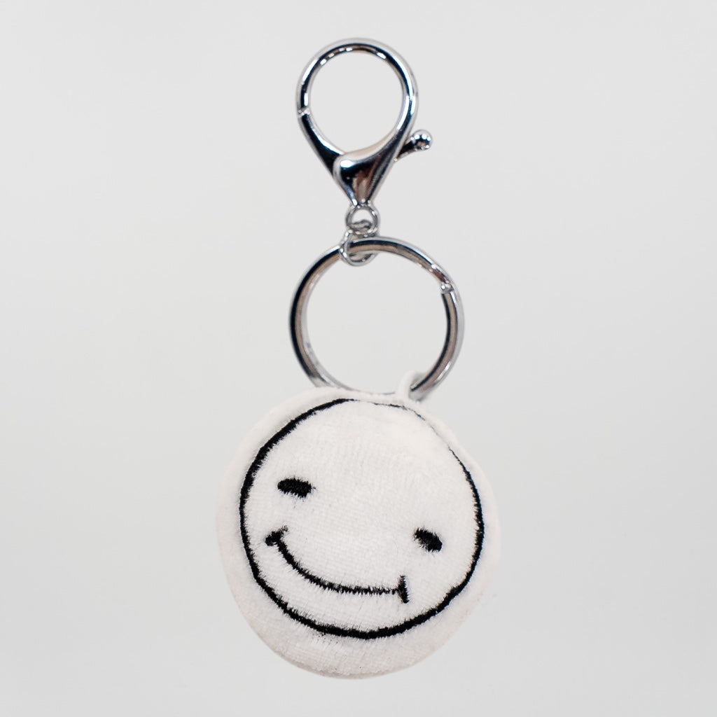 Smileyface Schlüsselanhänger weiß